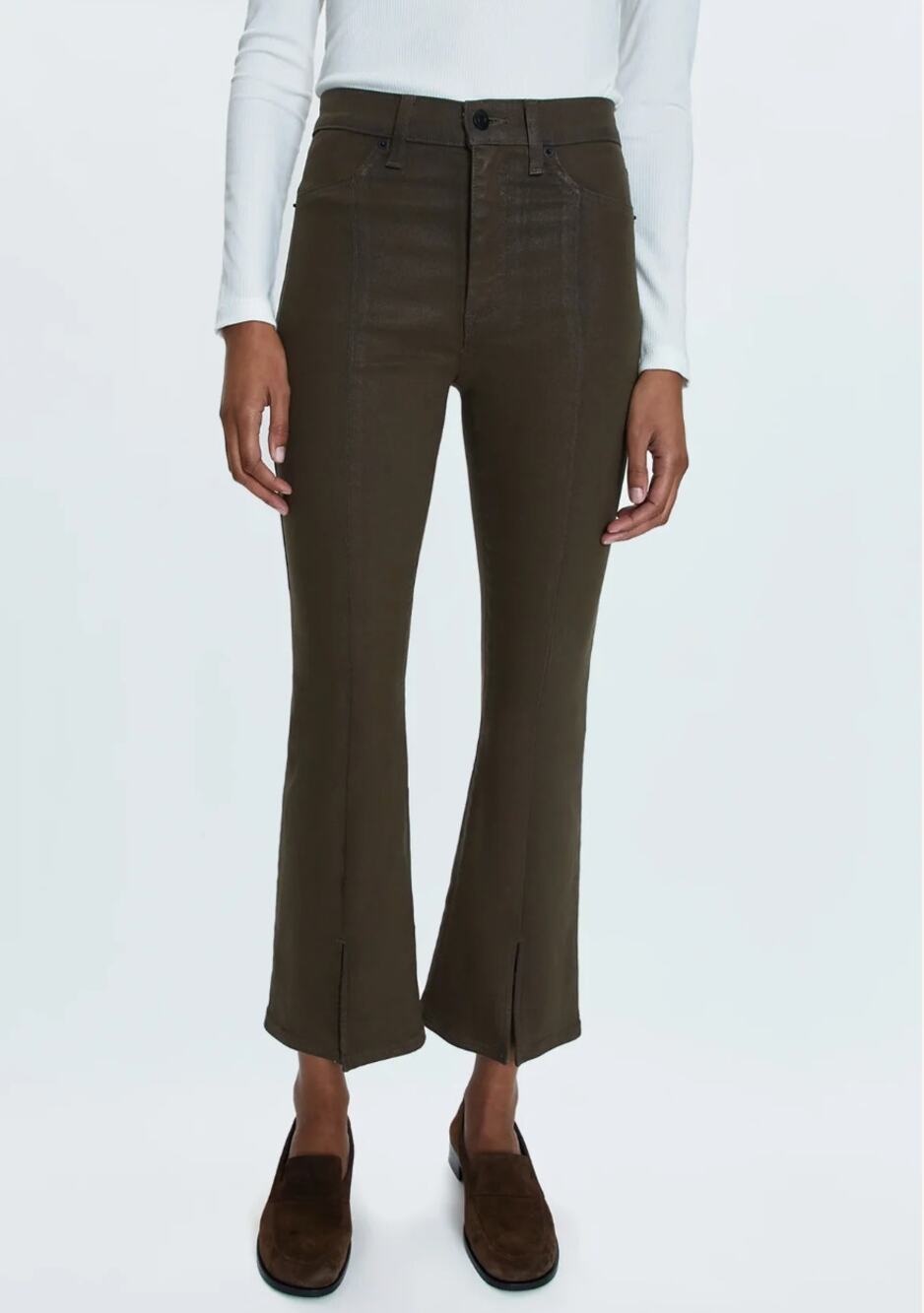 PISTOLA NWT Lennon High Rise Cropped Kick Flare Boot Jeans in Coated Palms // 24